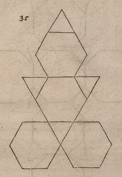 Net Unfolding of a Truncated Tetrahedron by Albrecht Dürer